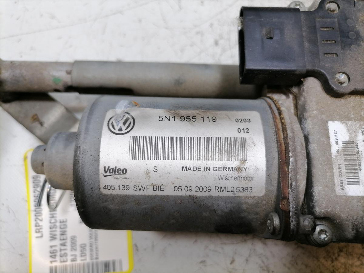 VW Tiguan 1 5N original Wischermotor mit Wischergest&auml;nge Bj.2009